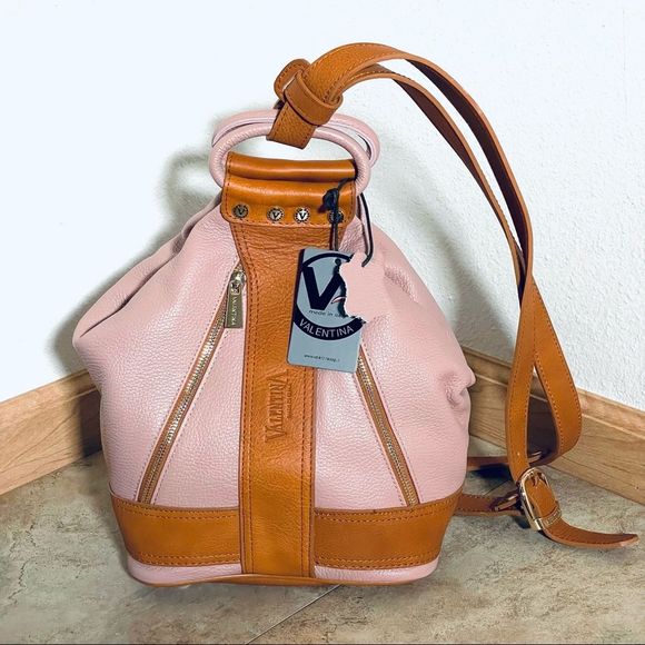 NWT LAST ONE RARE Valentina Sling Backpack Real Italian Leather Convertible Bag - Picture 16 of 16